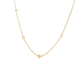 14k Yellow Gold 0.72 ctw Diamond Station Necklace