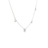 14k White Gold 0.75 ctw Diamond Station Necklace
