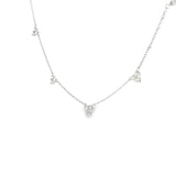 14k White Gold 0.75 ctw Diamond Station Necklace