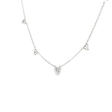 14k White Gold 0.75 ctw Diamond Station Necklace