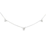 14k White Gold 0.75 ctw Diamond Station Necklace