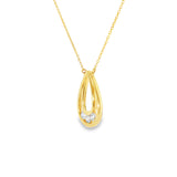 14k Yellow Gold 0.29 ctw Diamond Drop Pendant