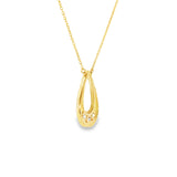 14k Yellow Gold 0.29 ctw Diamond Drop Pendant