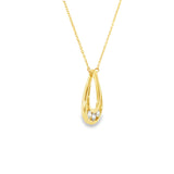 14k Yellow Gold 0.29 ctw Diamond Drop Pendant