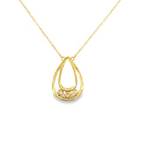 14k Yellow Gold 0.29 ctw Diamond Drop Pendant