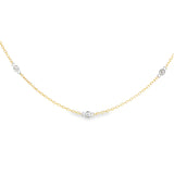 14k Two-tone 0.33 ctw Diamond Station Necklace