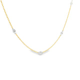 14k Two-tone 0.33 ctw Diamond Station Necklace