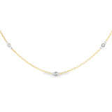 14k Two-tone 0.33 ctw Diamond Station Necklace