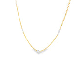 14k Two-tone 0.33 ctw Diamond Station Necklace