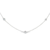 14k White Gold 0.51 ctw Diamond Station Necklace
