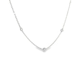 14k White Gold 0.51 ctw Diamond Station Necklace