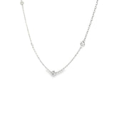 14k White Gold 0.51 ctw Diamond Station Necklace