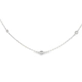 14k White Gold 0.51 ctw Diamond Station Necklace