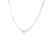 14k White Gold 0.51 ctw Diamond Station Necklace