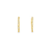 14k Yellow Gold 0.72 ctw Diamond Small Hoop Earrings