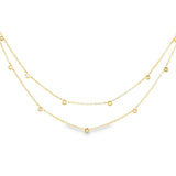 14k Yellow Gold 0.33 ctw Diamond Double Strand Station Necklace