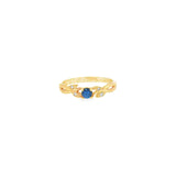 14k Yellow Gold Nature Inspired 0.20ctw MT Yogo Sapphire Women's Ring