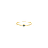 14k Yellow Gold Solitaire 0.05ctw MT Yogo Sapphire Women's Ring