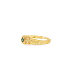 14k Yellow Gold 0.34ctw Montana Sapphire Vintage Inspired Women's Ring