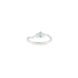 14k White Gold Nature Inspired 0.20ctw MT Yogo Sapphire Women's Ring