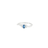 14k White Gold Nature Inspired 0.20ctw MT Yogo Sapphire Women's Ring