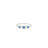14k White Gold 5 Stone 0.26ctw MT Yogo Sapphire Women's Ring