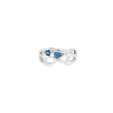 14k White Gold Free Form 0.35ctw MT Yogo Sapphire Women's Ring