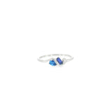 14k White Gold Geometric 0.31ctw MT Yogo Sapphire Women's Ring