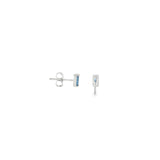 14k White Gold Stud 0.28 ctw MT Yogo Sapphire Earrings