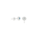 14k White Gold Halo 0.50 ctw MT Yogo Sapphire Earrings