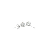 14k White Gold Halo 0.50 ctw MT Yogo Sapphire Earrings