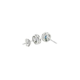 14k White Gold Halo 0.375 ctw MT Yogo Sapphire Earrings
