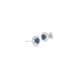 14k White Gold Halo 0.67 ctw MT Yogo Sapphire Earrings