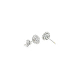 14k White Gold Halo 0.67 ctw MT Yogo Sapphire Earrings