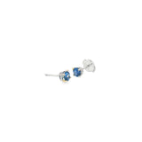 14k White Gold Stud 0.65 ctw MT Yogo Sapphire Earrings