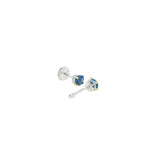 14k White Gold Stud 0.65 ctw MT Yogo Sapphire Earrings
