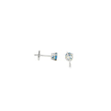 14k White Gold Stud 0.65 ctw MT Yogo Sapphire Earrings
