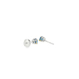 14k White Gold Stud 0.65 ctw MT Yogo Sapphire Earrings