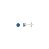 14k White Gold Stud 0.81 ctw MT Yogo Sapphire Earrings