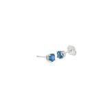 14k White Gold Stud 0.81 ctw MT Yogo Sapphire Earrings