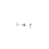 14k White Gold Stud 0.36 ctw MT Yogo Sapphire Earrings