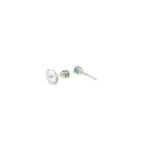 14k White Gold Stud 0.36 ctw MT Yogo Sapphire Earrings