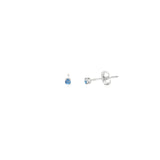 14k White Gold Stud 0.10 ctw MT Yogo Sapphire Earrings