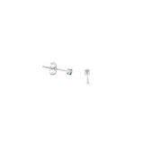 14k White Gold Stud 0.10 ctw MT Yogo Sapphire Earrings