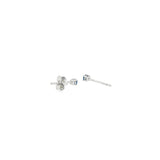 14k White Gold Stud 0.10 ctw MT Yogo Sapphire Earrings