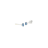 14k White Gold Stud 0.25 ctw MT Yogo Sapphire Earrings