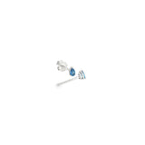 14k White Gold Stud 0.25 ctw MT Yogo Sapphire Earrings