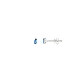 14k White Gold Stud 0.25 ctw MT Yogo Sapphire Earrings