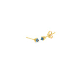 14k Yellow Gold Stud 0.25 ctw MT Yogo Sapphire Earrings