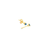 14k Yellow Gold Stud 0.25 ctw MT Yogo Sapphire Earrings